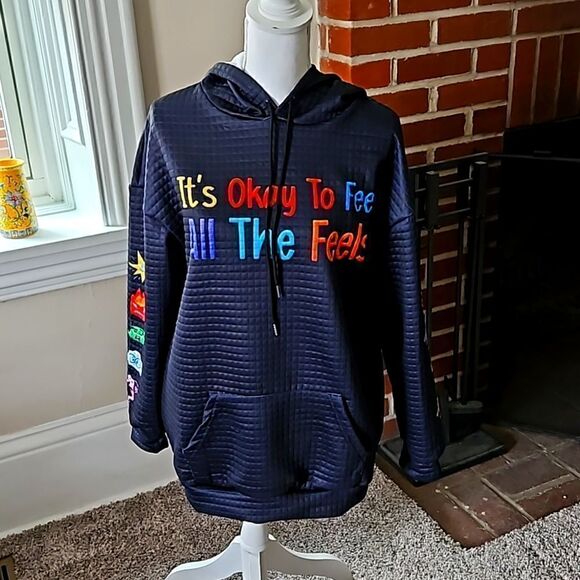 Tops - NWOT Mental Health Awareness black hooded sweatshirt.
